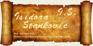 Isidora Stanković vizit kartica